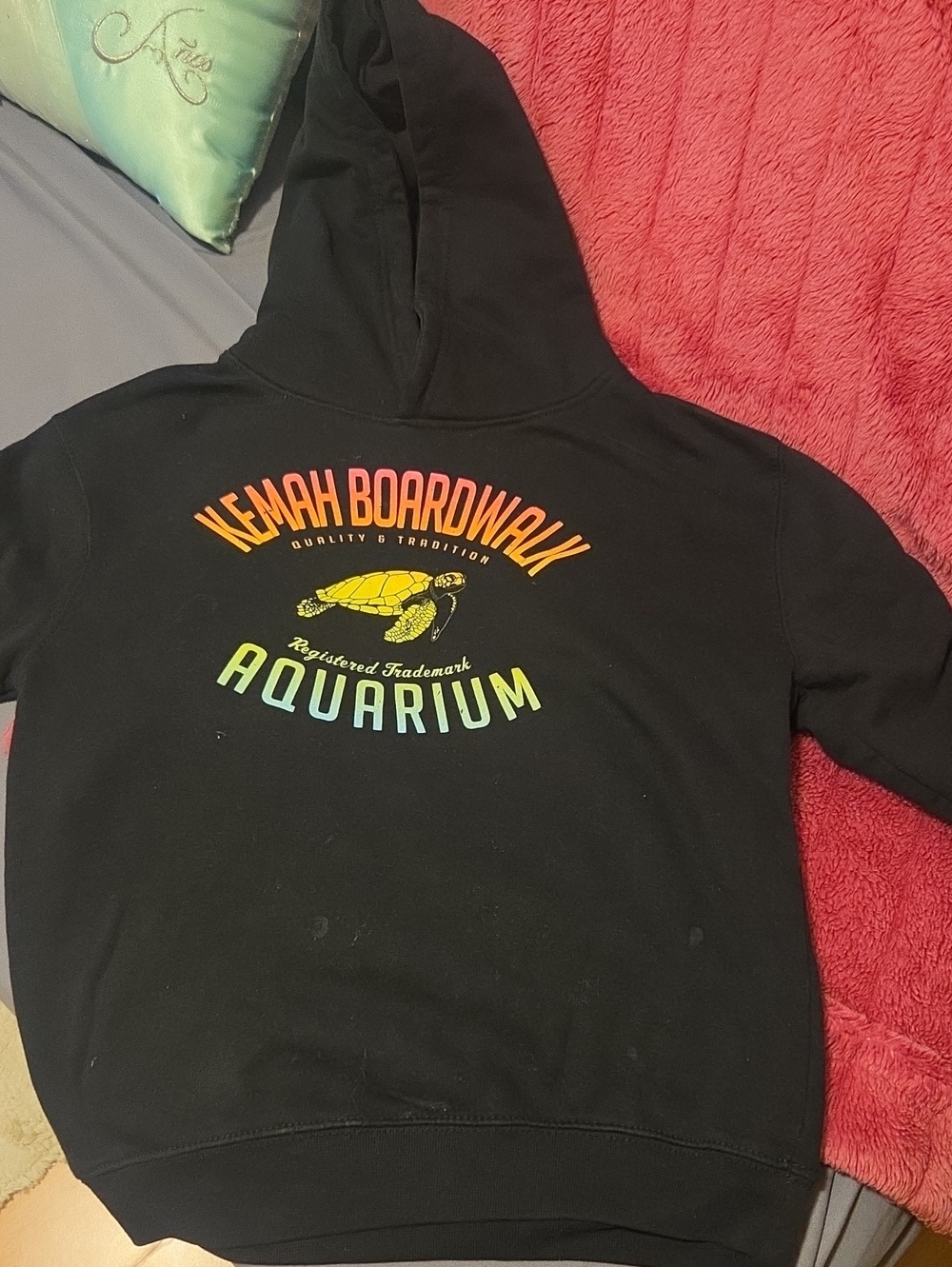 Kids Black Hoodie with Gradient Logo